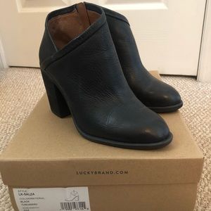 Black leather ankle boots